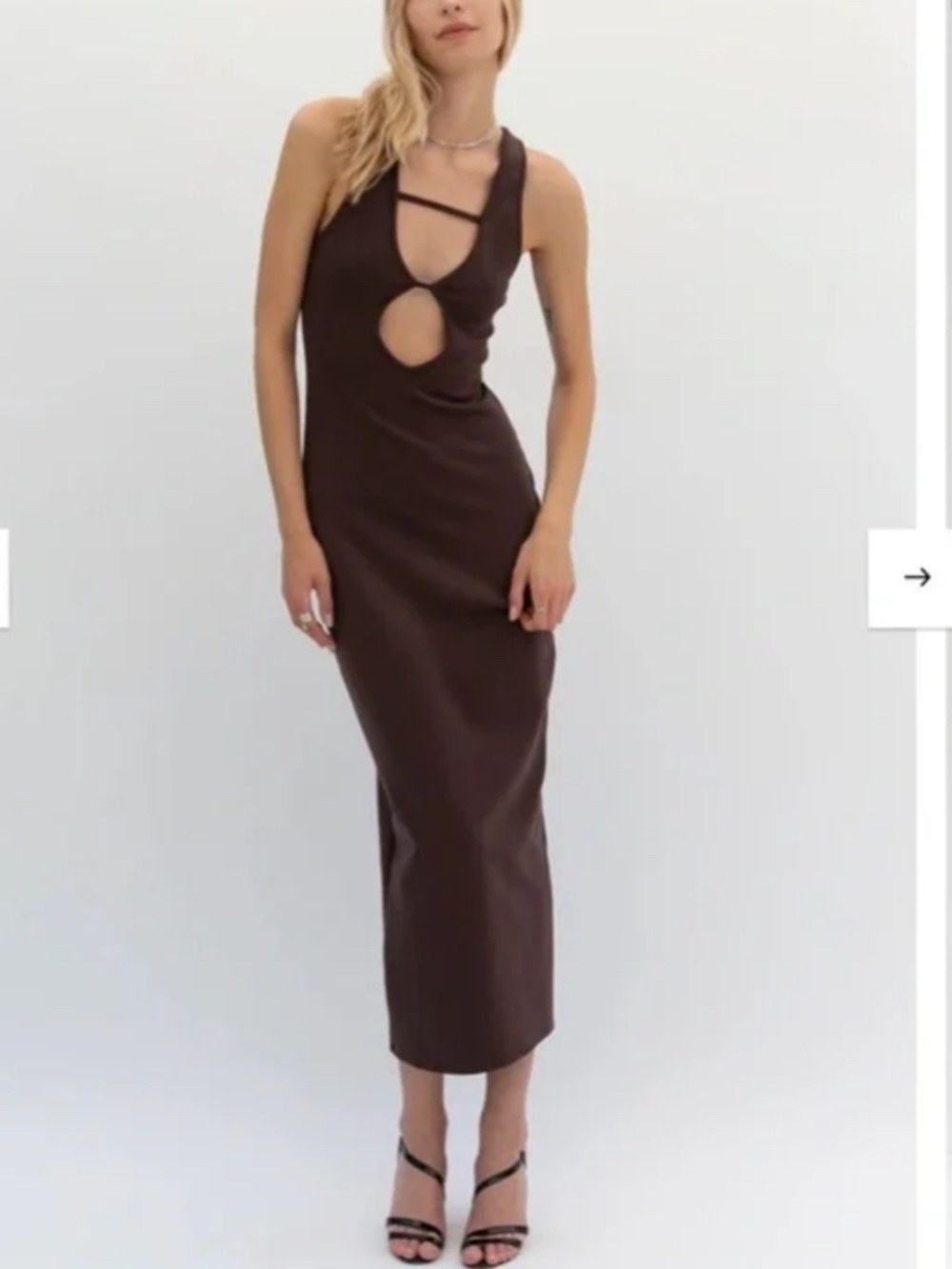 Trois Brown Cutout Maxi Dress – Size 0 / XS – NWT